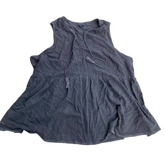 torrid Tops - Torrid Sleeveless women 4/4x/26 plus size black Hi-Lo Top tank draw string